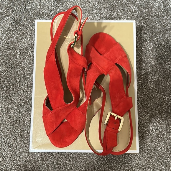 Red Suede Shoes - Michael Michael Kors sandals - Picture 4 of 5